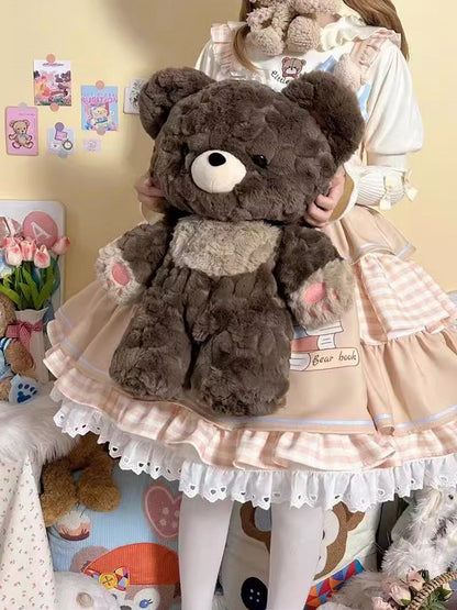 Chocolate Brown 35cm/50cm Plush Bear Backpack Detachable Shoulder Straps