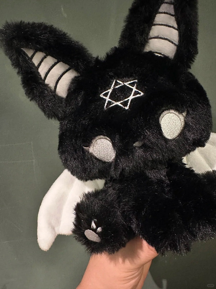 Black and Gray Gothic Bat Plushie
