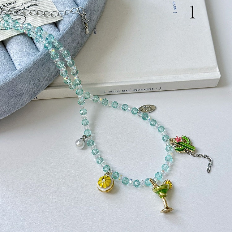 4 Options Bittersweet Fruit/Cookie Pendant Beaded Necklace