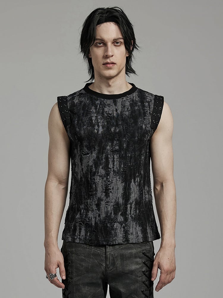 Black and Gray Goth Daily Tank Top