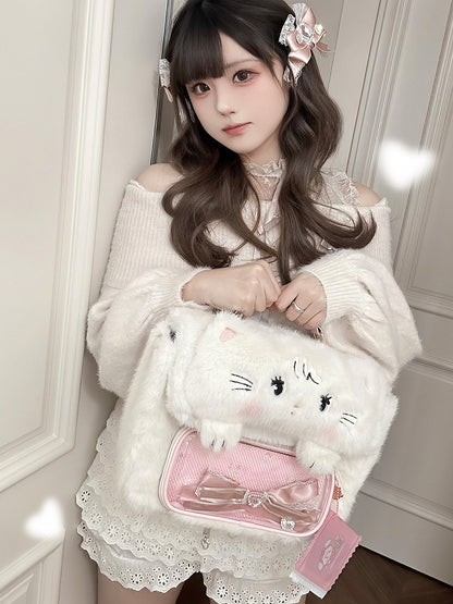 White Plush Mikko Mousse Ita Bag