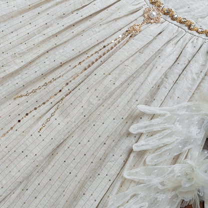 Square Rhinestone Accents Gold Waist Chain