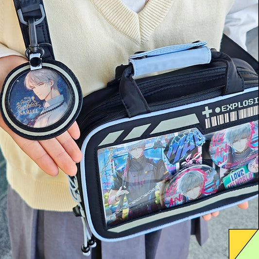 Blue Letter Print Luminous Design Crossbody Ita Bag