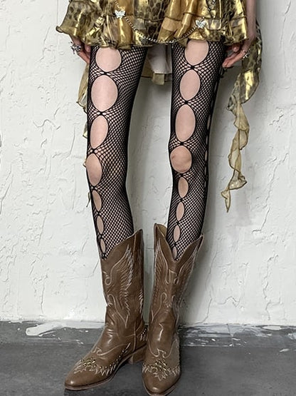 Y2K Cut-out Punk Tights 4 Color Options