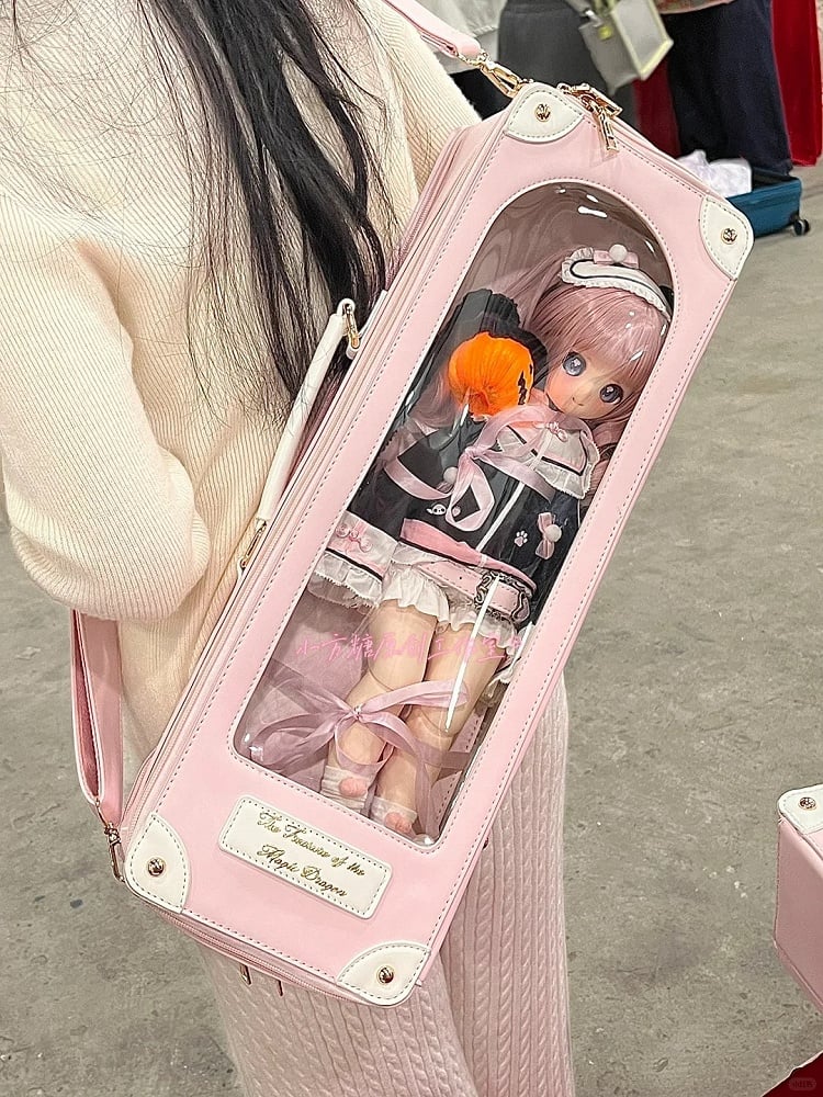 Pink Diamond Pattern 1/4 Scale BJD Doll Bag with Two Straps