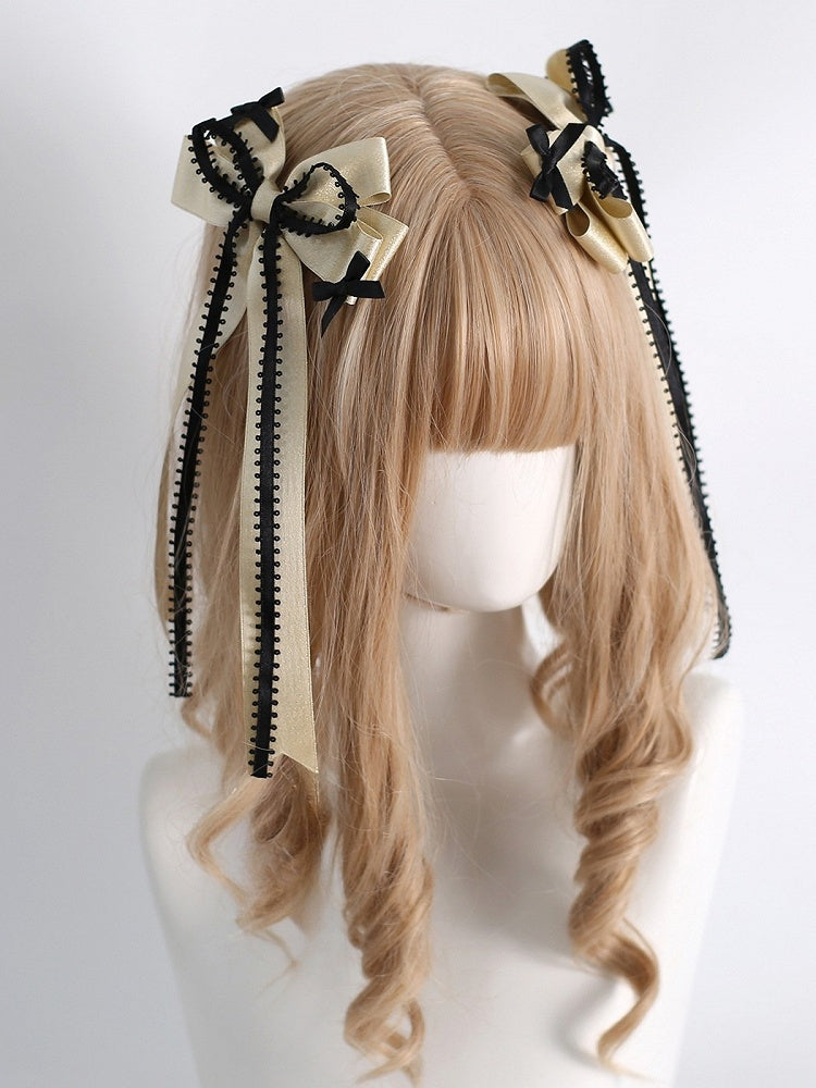 Black&Gold Sweet Lolita Bowknot Hairclips