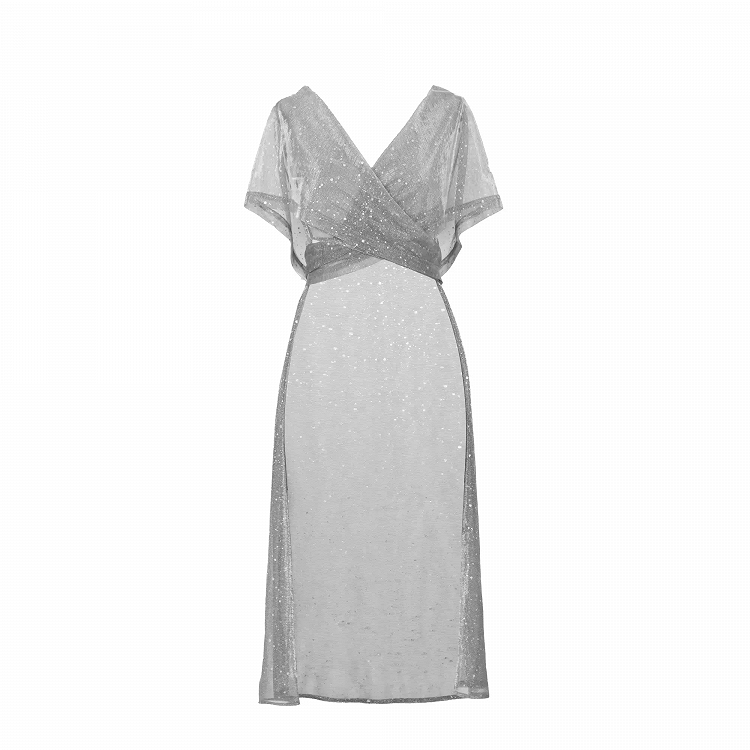 Y3K Fashion Futuristic Silver Cyberpunk  Sequin Detail Hooded Cloak