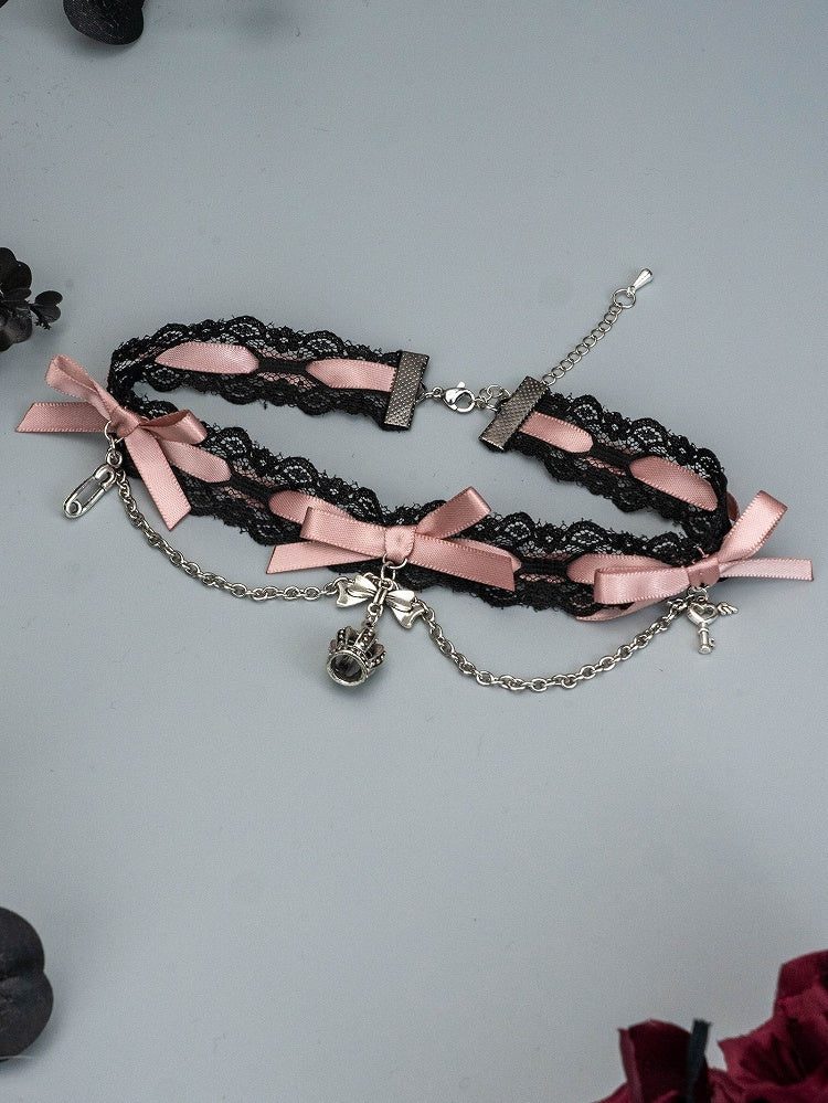 3 Colors Jirai Kei Bowknots Gothic Choker