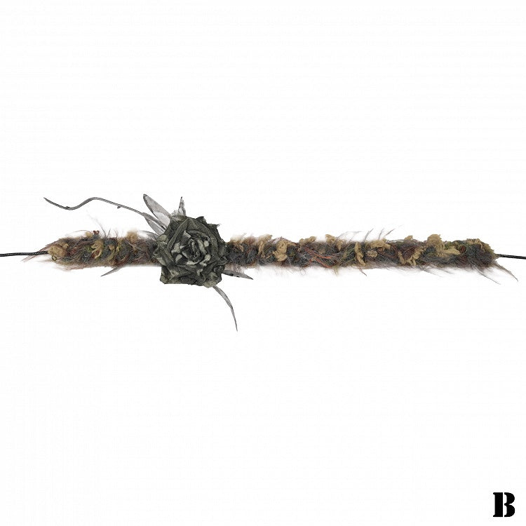 Fairy Goth Red / Green Flower Choker