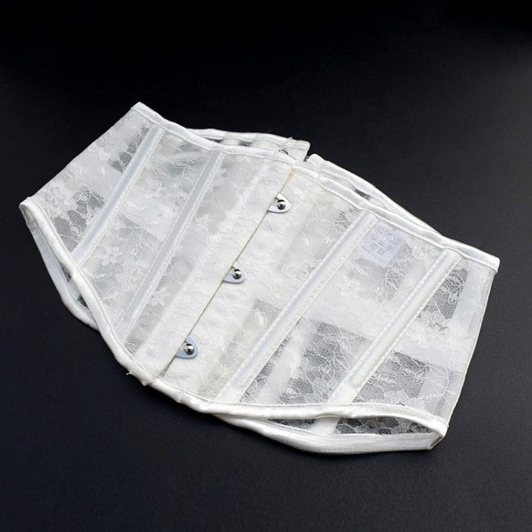 Black/White Steampunk Lace Waist Corset Belt