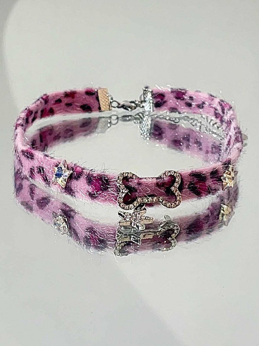 Purple Leopard Punk Choker