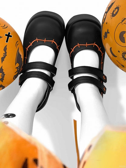 Black Pumpkin Witch Halloween Gothic Platforms