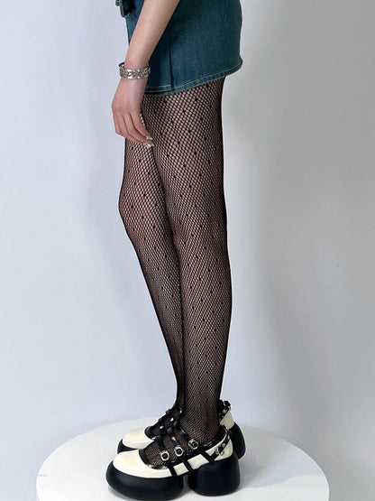 Black/White Polka-dot Pattern Tights