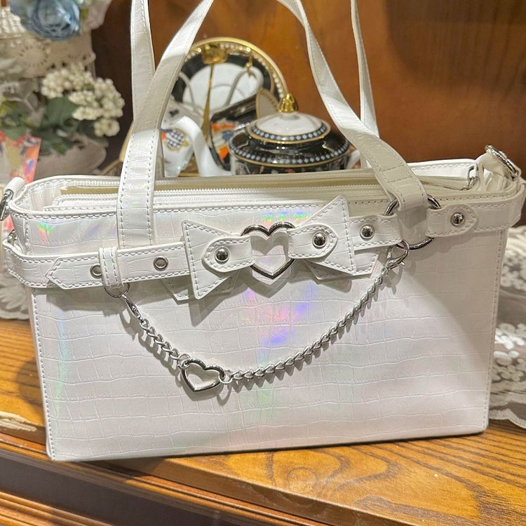 Detachable Chains White Ita Shoulder Bag