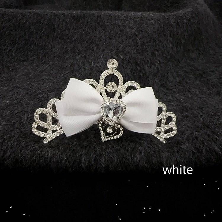 5-Color Japanese Cute Princess Crown Hair Comb | Full Rhinestone Bridal Birthday Hair Accessory