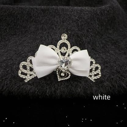 5-Color Japanese Cute Princess Crown Hair Comb | Full Rhinestone Bridal Birthday Hair Accessory