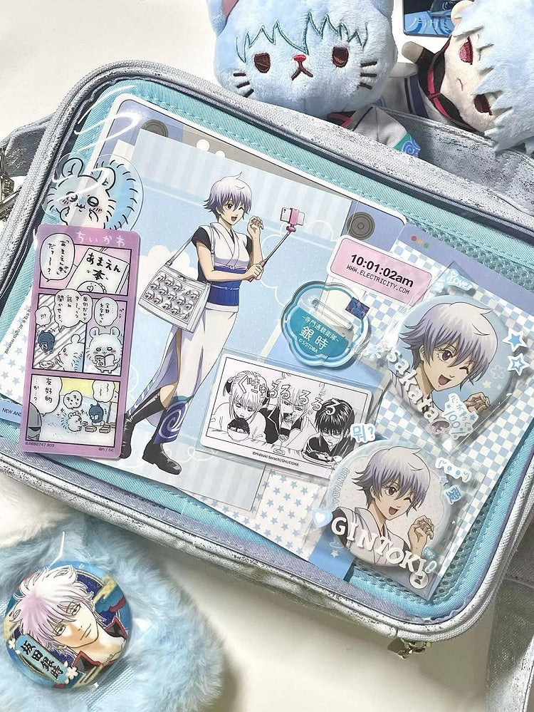 Light Blue PU Ita Crossbody Bag