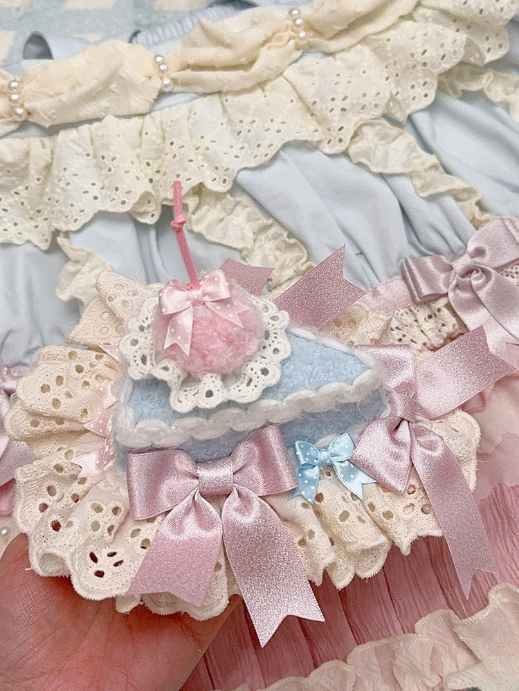 3 Color Options Lace Trim Bowknot Details Cherry Cake Mini Hat