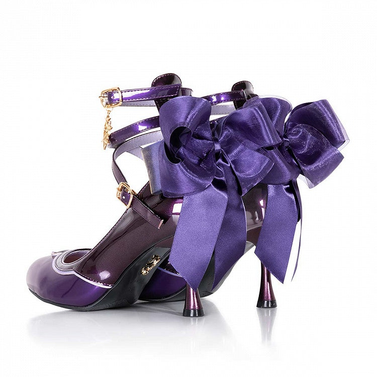 Star Sea Shimmer Purple High Heels Bow at Back