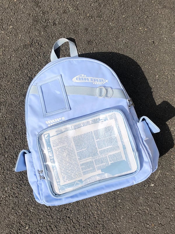 Blue Large Capacity Unisex Daily Star Decoration Ita Backpack