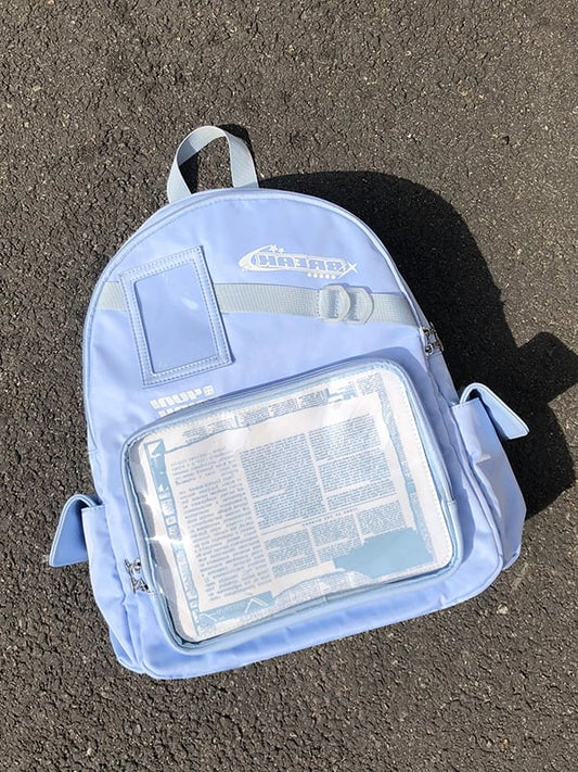 Blue Large Capacity Unisex Daily Star Decoration Ita Backpack