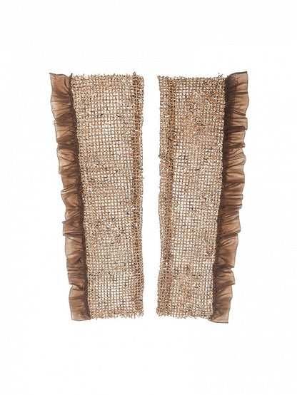 Wasteland Punk Summer Mesh Sleeves with Ruffles