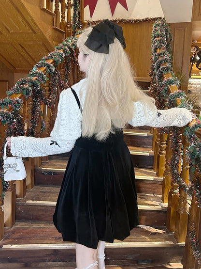 Plus Size Bead Details Black Bubble Skirt Slip Dress