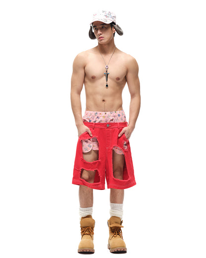 Multi-colored Rhinestones Silver Sword Charm Necklace