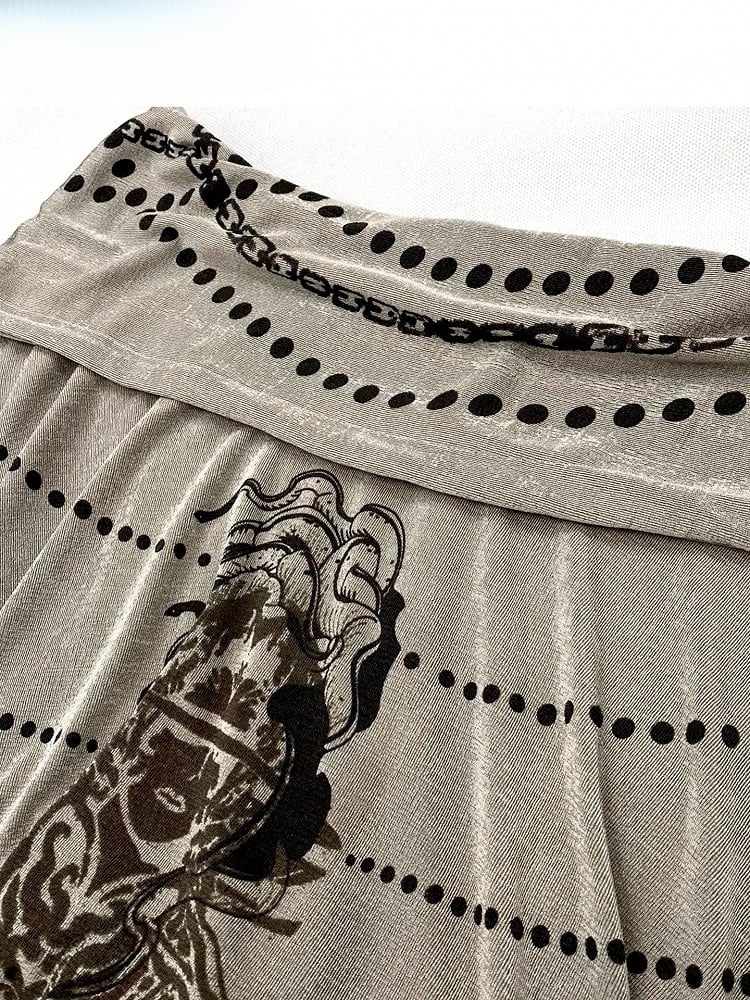 Khaki Millard Fashion Cowl Neckline Print Design Hoodie