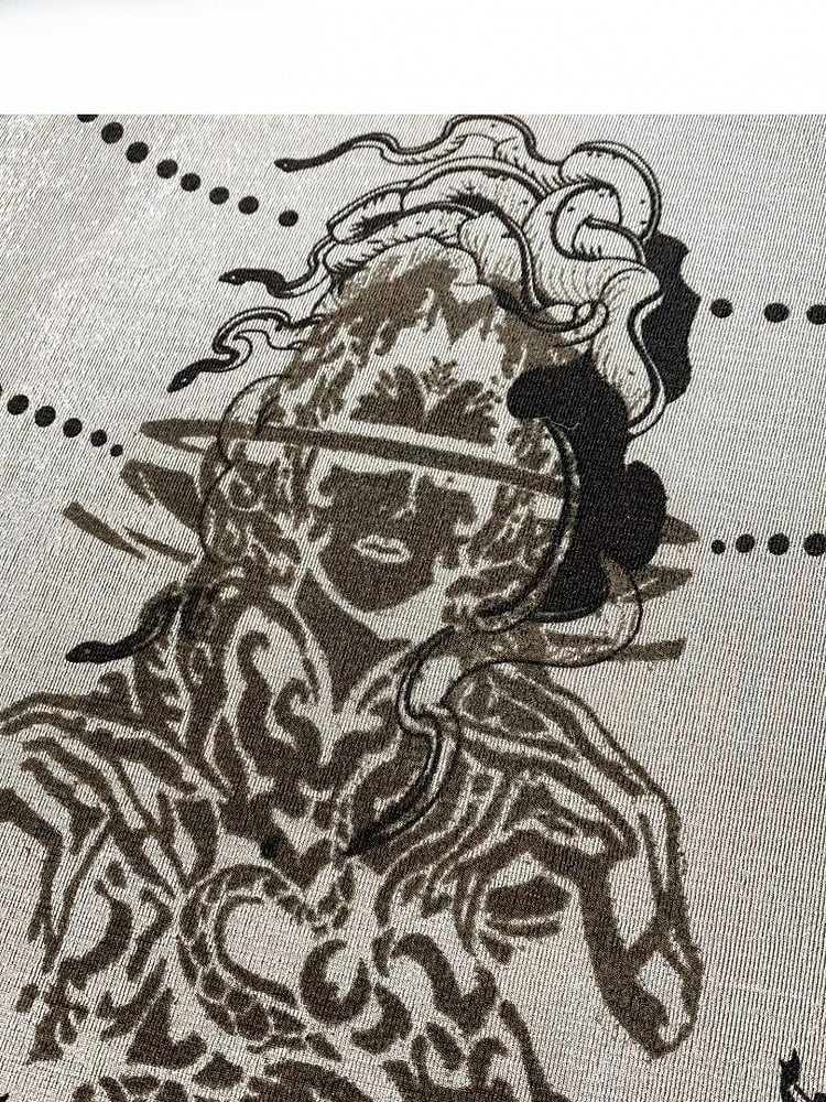 Khaki Millard Fashion Cowl Neckline Print Design Hoodie