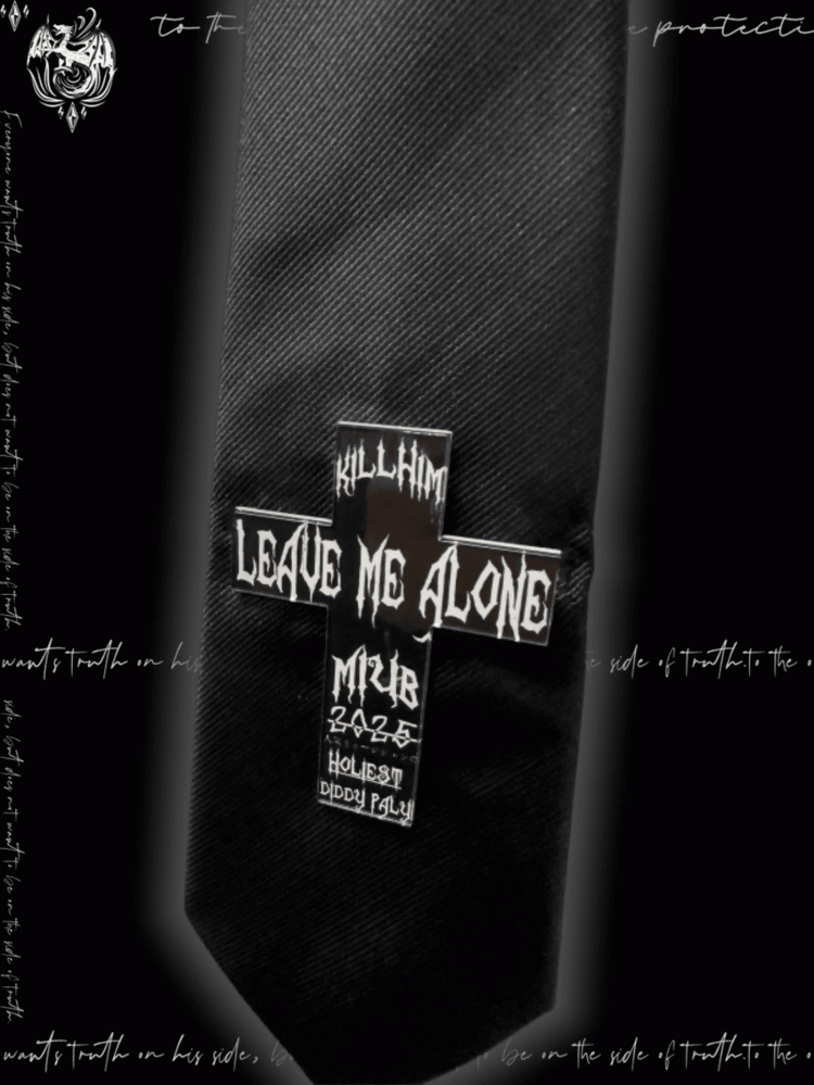 Y2K Black Punk Cross Applique Tie