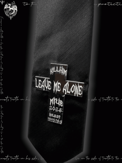 Y2K Black Punk Cross Applique Tie