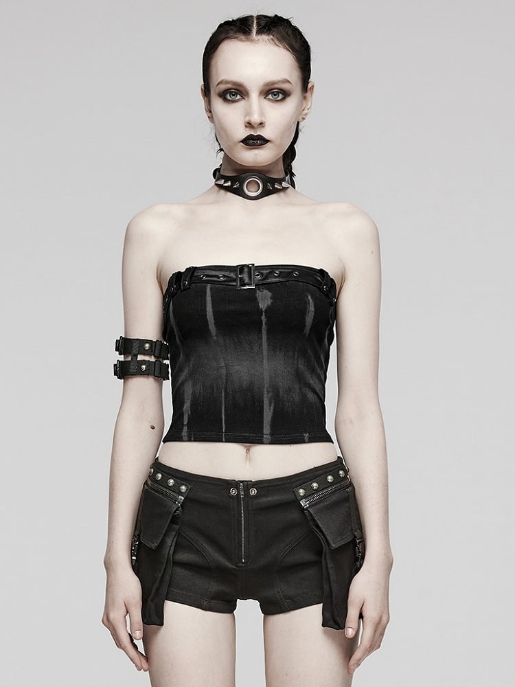 Black Sexy Printed Tube Top