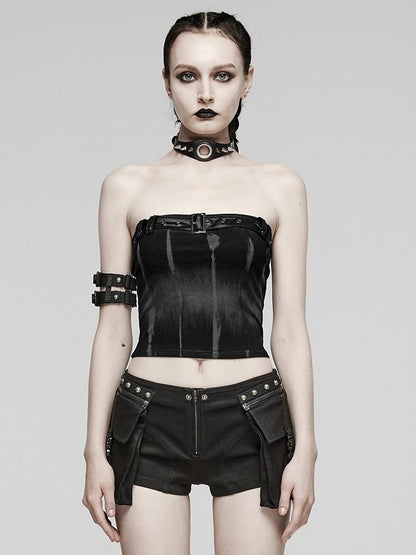 Black Sexy Printed Tube Top