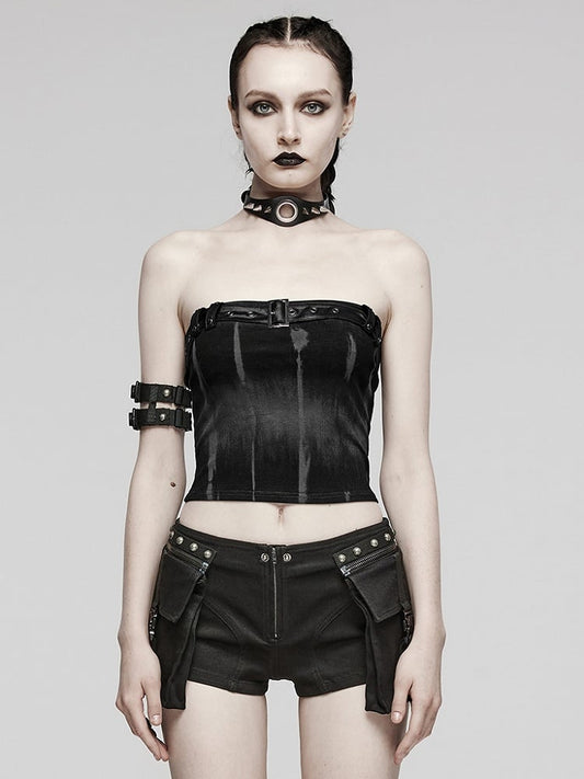 Black Sexy Printed Tube Top