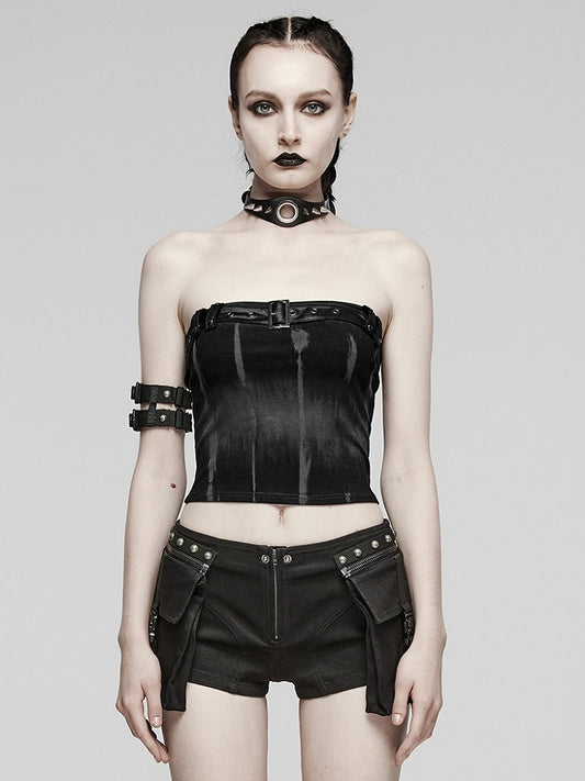 Black Sexy Printed Tube Top