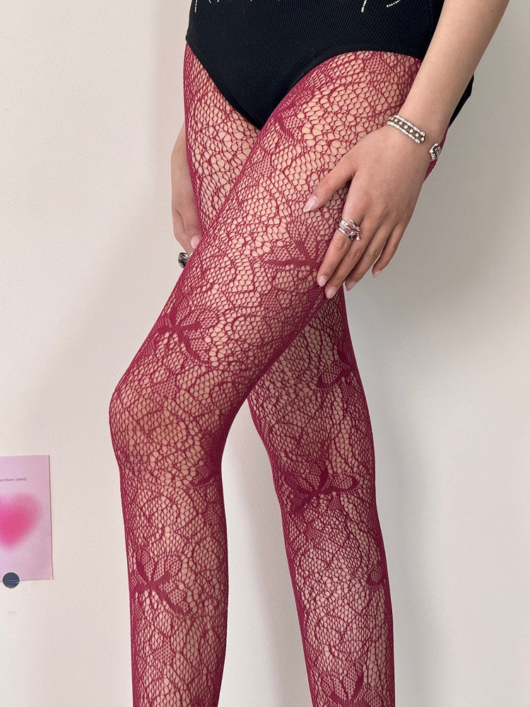 7 Color Options Y2K Butterfly Hollow-out Design Tights