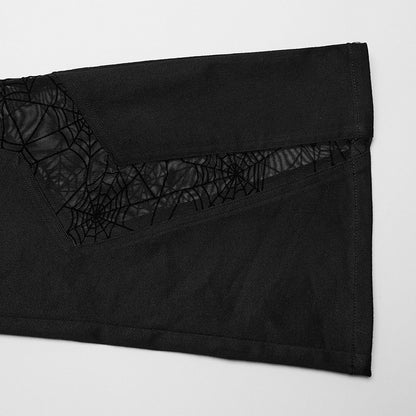 Black Goth Pointed Flared Trousers