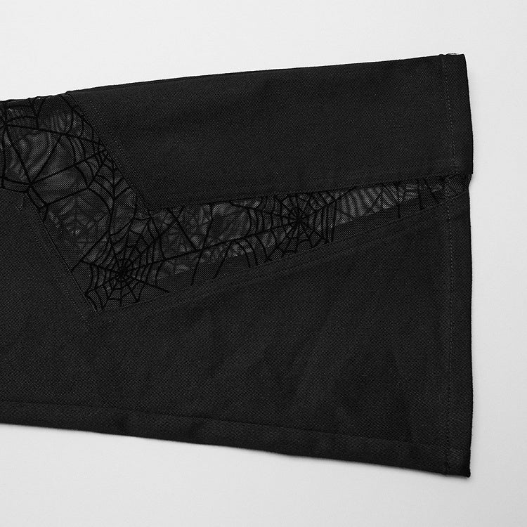 Black Goth Pointed Flared Trousers