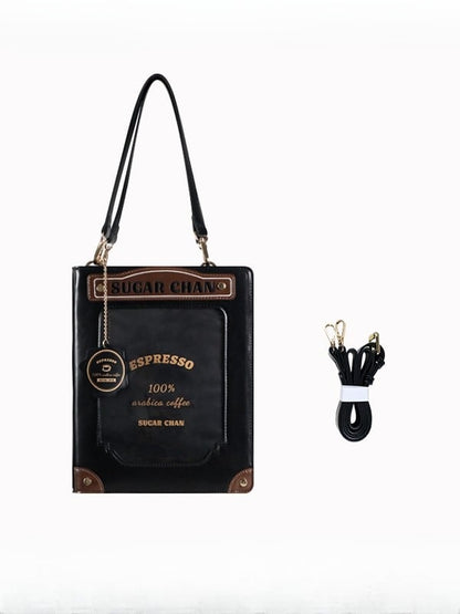 Black&Brown Letter Decorated Ita Bag