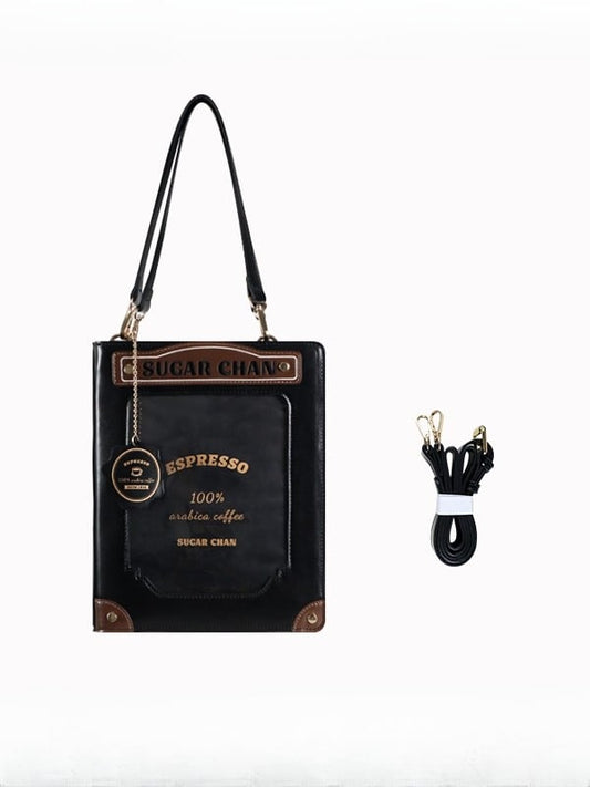 Black&Brown Letter Decorated Ita Bag