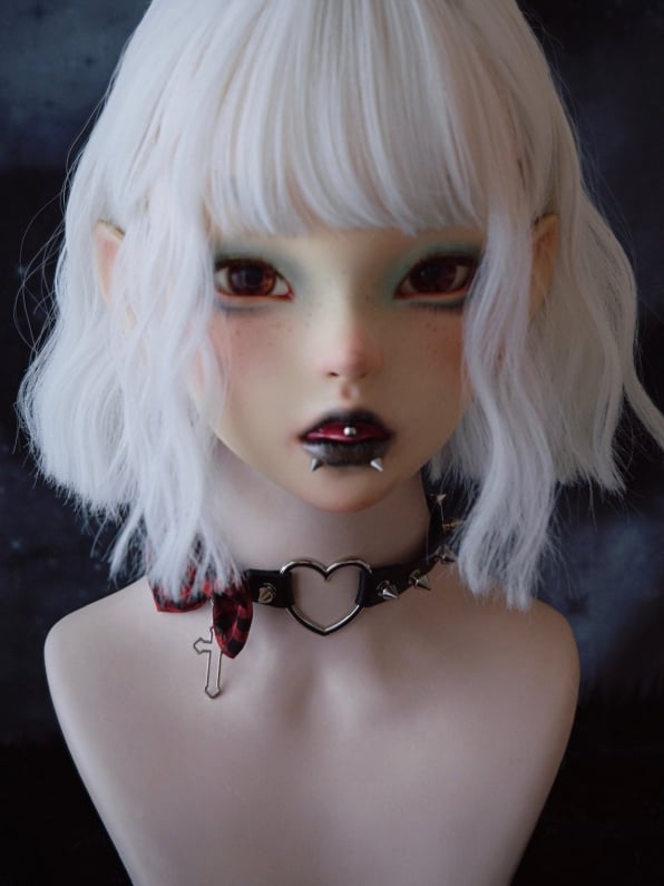 Black And Red Plaid Pattern Bowknot With Cross Pendant Heart Buckle Choker