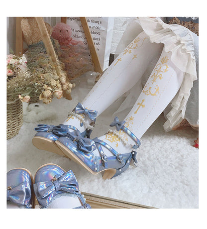 3 Colors Gothic Lolita Cross Print Tights