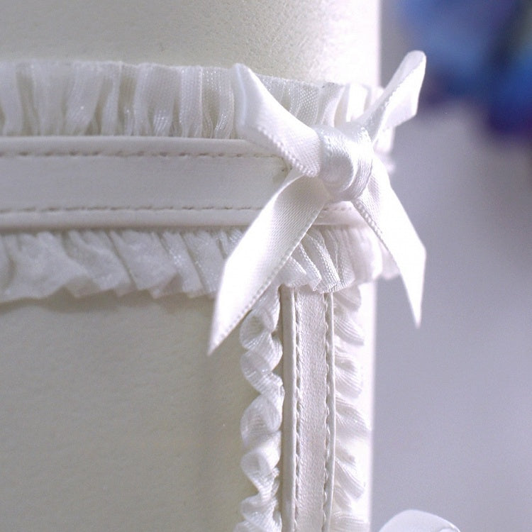 Black/White Y2K Bowknot Details Ruffled Garter