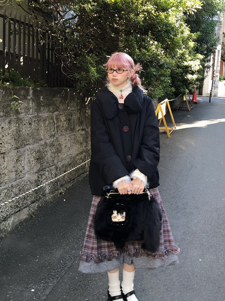 Plush Beige Cross Blood Drip Choker