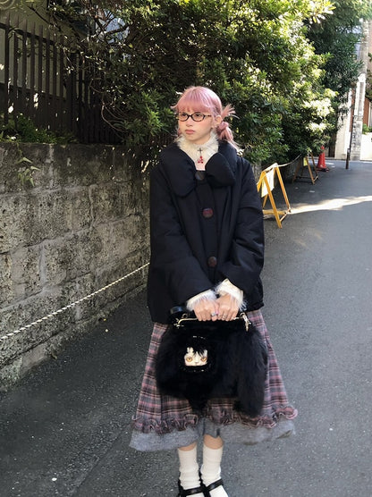 Plush Beige Cross Blood Drip Choker