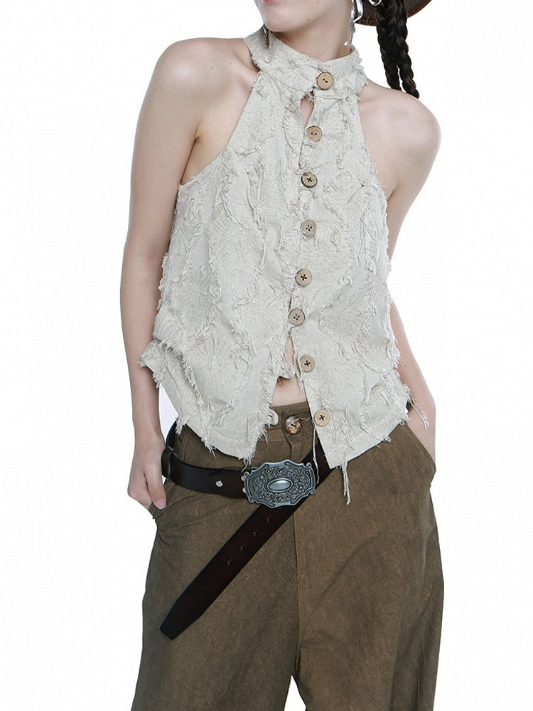 Light Khaki Wasteland Punk Tank Top