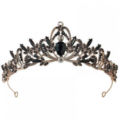 Black and Gold Gothic Punk Rhinestones Crown