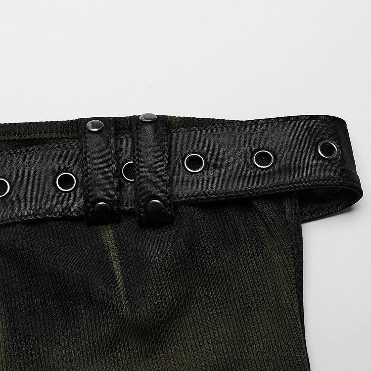 Black and Green Sexy Printed Dress