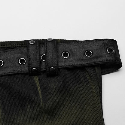 Black and Green Sexy Printed Dress